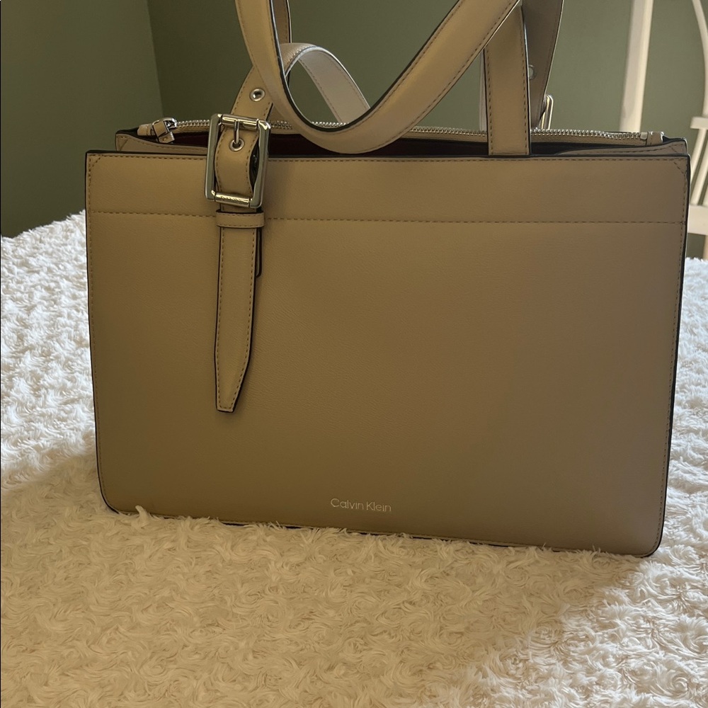 Calvin Klein Beige Satchel Bag